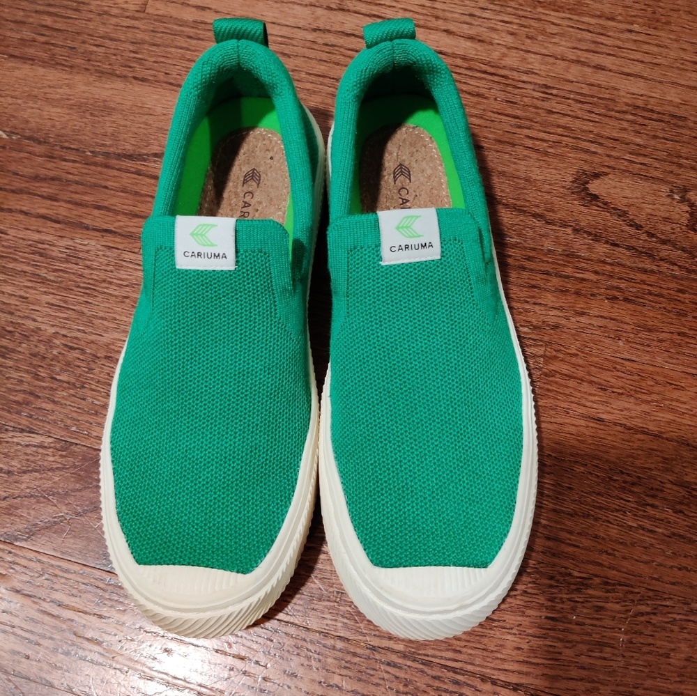 Cariuma Green Slip On Shoes
